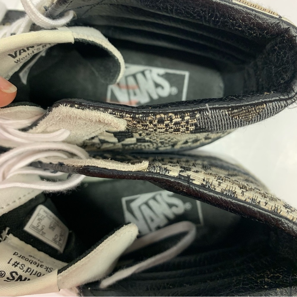 Vans Sk8-Hi Italian weave black & white high top sneakers 5.5 - Picture 13 of 15